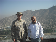 Photo taken by Col Muller on a hike he went on with Mayor Nawandish, the mayor of Kabul City while in Afghanistan. 