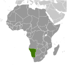 Location of Namibia