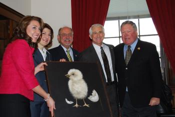 Welcoming Rep. Herrera Beutler With Special Gift