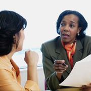 Two women meeting