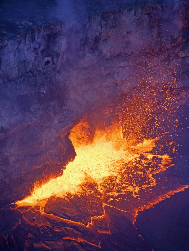 The lava lake in the Halemaʻumaʻu crater of Hawaii’s Kīlauea volcano spits and sputters with occasional bursts of volcanic material. (Photo: USGS)