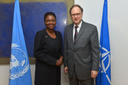 The UN Under Secretary for Humanitarian Affairs Baroness Amos and NATO Deputy Secretary General Alexander Vershbow