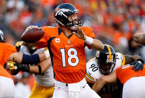 Peyton Manning, one of the most famous quarterbacks in NFL history, is a recent addition to the Broncos and now serves as the face of the team. Click through for image source.