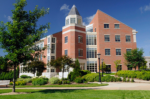 Cornell Hall, where the Trulaske College of Business is located, is a huge but elegant edifice on the southern end of Tiger Plaza. Click through for image source.