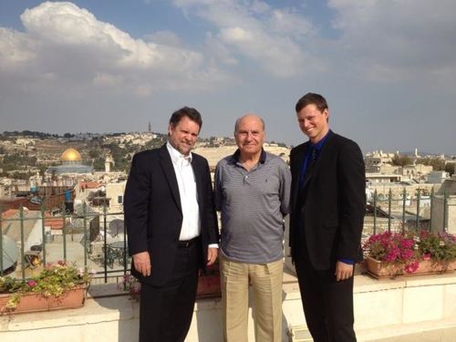 Click through for image source. Partners for a New Beginning Special Representative Balderston in Jerusalem with PNB Palestine Chair Zahi Khouri and Joshua Walker