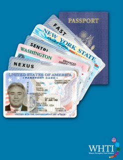 WHTI compliant identification cards including passport, NEXUS, Enhanced Drivers License, SENTRI and FAST cards