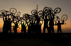 Bike messengers in Hannover, Germany (Photo T.MoE via Flickr)