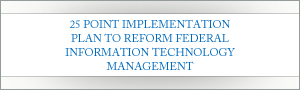 OMB's 25-Point Implementation Plan to Reform Federal IT Management(40-page pdf, 586 kb)
