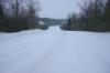 A five lane roadway covered in snow and ice in North Raleigh