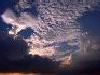 Thunderheads and a chaotic sky looking west northwest from Hillsborough, NC - Click to enlarge