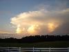 Thunderstorms across northern Wake and Durham counties as viewed from Schenck Forest in West Raleigh - Click to enlarge