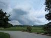 Supercell thunderstorm over Hillsborough, NC. Photograph courtesy of Kay Evans. - Click to enlarge