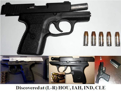 Four loaded firearms discovered at HOU, IAH, IND, CLE