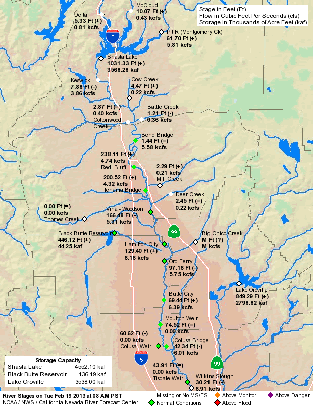 Observed River/Reservoir Map