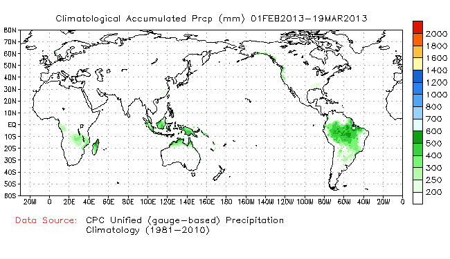 February to current Normal Precipitation (millimeters)