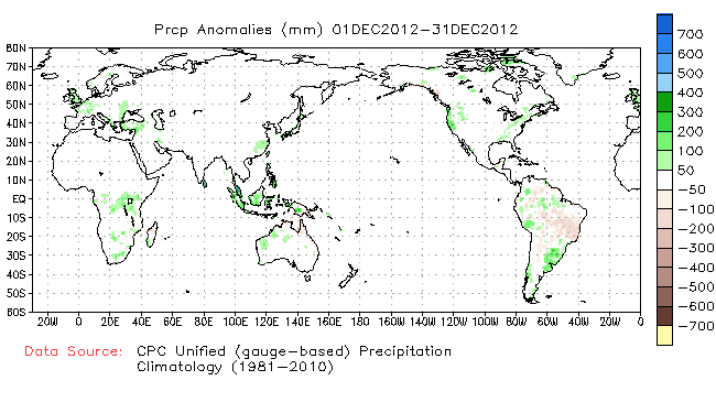 December to current Precipitation Anomaly (millimeters)