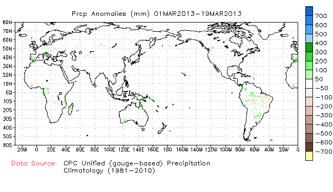 March to current Precipitation Anomaly (millimeters)