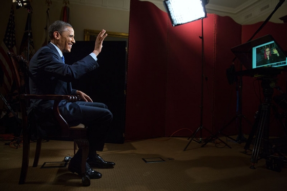 President Obama participates in a Fireside Hangout on Google+