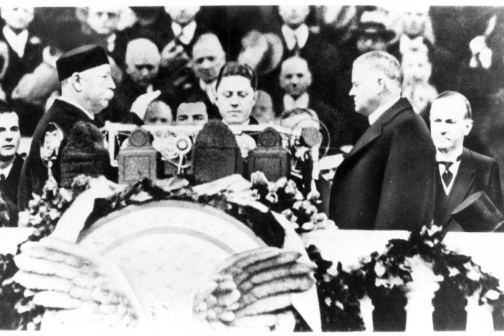 Herbert Hoover Takes the Oath of Office