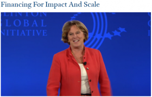 OPIC President and CEO, Elizabeth Littlefield, speaking at Financing for Impact and Scale at CGI.