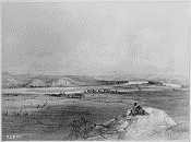 Lithograph of the prairie adjacent to Fort Pierre, South Dakota