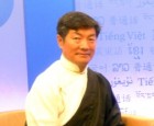 Lobsang Sangay on set at RFA