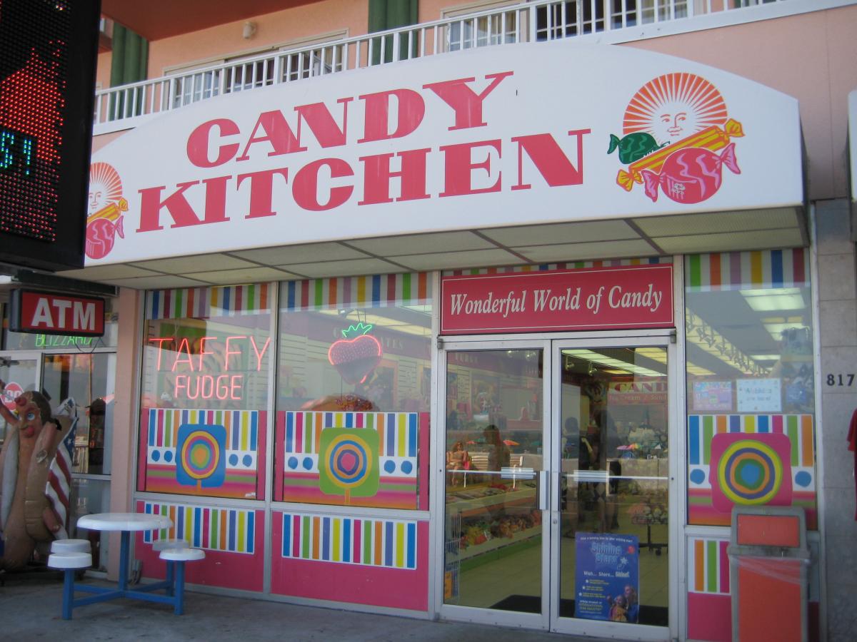 Photo of a candy store from the outside