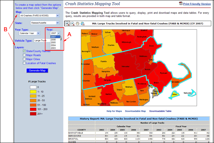 US: Large Trucks Involved in Fatal and Non-fatal Crashes (FARS & MCMIS) (CY 2007)