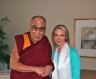 Dalai Lama with BBG Member Dana Perino and Susan McCue.