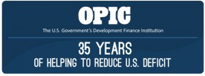 Infographic showing OPIC's 35 years helping to reduce U.S. deficit