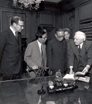 PTO Commissioner Gerald J. Mossinghoff with Supreme Court Justice Warren Burger and International visitors.1988