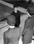 1st Lt. Margaret A. Brewer inspects members of the Women Marine Company, Fleet Marine Force, Atlantic, in Norfolk, Va., Dec. 7, 1955.