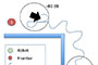 The robot maps the environment by selecting a frontier to explore next. A frontier selection algorithm uses inverse distance from the robot's current position, the RSS gradient, and the average RSS trend. The figure shows how the robot selects frontier 1, corresponding to an increase in RSS.