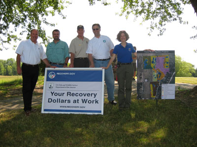 Charles Wooley (Deputy Midwest Regional Director), Darin Simpkins (GBFO - Coastal Program), Gary VanVreede (GBFO - Partners for Fish and Wildlife), Craig Czarnecki (East Lansing, MI Project Leader), Louise Clemency (Green Bay Project Leader)