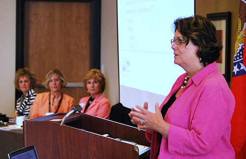 USDA Rural Development State Directors Janie Dunning, Colleen Landkamer, Colleen Callahan and Patty Clark make a  presentation to the Midwest Association of State Departments of Agriculture