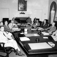 President Truman meeting with the NSC Staff