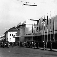 Gedung Merdeka in Bandung during the Asia-Africa Conference in 1955