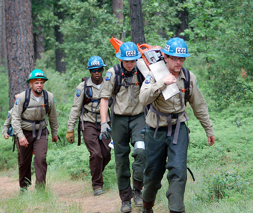 California Conservation Corps workers perform hazardous fuels thinning and are also building stream crossings, drainage structures and other trail stabilizing features to protect trails. The work also corrects existing and potential resource damage from erosion and sedimentation on existing trails.