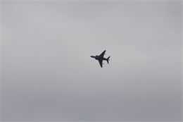 Medal of Honor recipient Sgt. Dakota L. Meyer flying in a T/AV-8B harrier with Lt. Col. Robert J. Fails, executive officer of Marine Attack Training Squadron 203, during the Thunder Over Louisville air show April 21, in Louisville, Ky. VMAT-203 provided the harrier for Meyer to fly in during the air show. “This is my first time ever flying in a harrier, but I’ve seen Top Gun about a dozen times,” said Meyer. “If Tom Cruise can handle flying a jet then I can too. I just hope I don’t throw-up.”