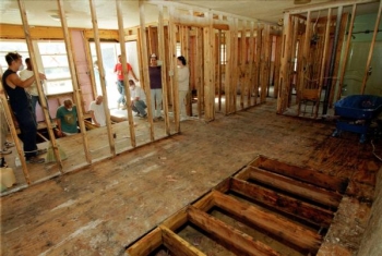 Inside of a rebuilt home