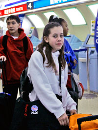 Students Waiting in Line at Airport