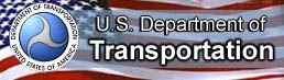 U.S. Department of Transportation logo superimposed on the U.S. flag