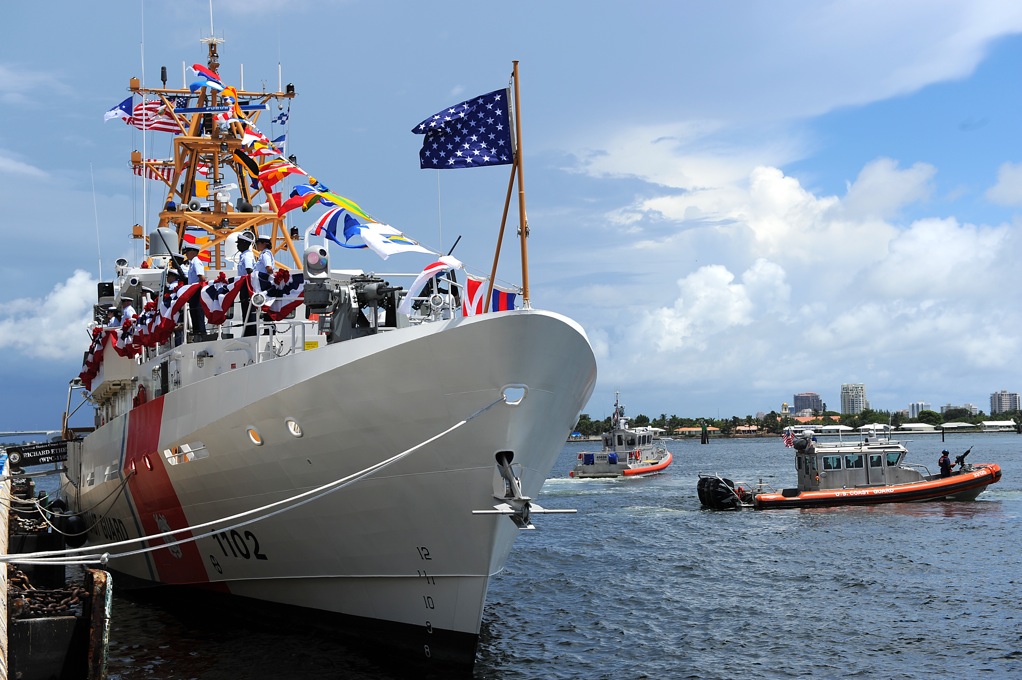 Coast Guard Cutter Richard Etheridge was commissioned as a Coast Guard cutter at a ceremony in Port Everglades, Fla., Aug. 3, 2012. U.S. Coast Guard photo by Petty Officer 2nd Class Patrick Kelley.