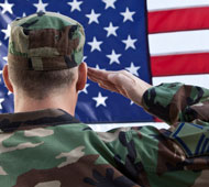 Soldier Saluting Flag