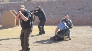 AW2 Veteran Mark Little (front left) secures a quadrant.