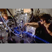 CSD researchers Jim Burkholder and Mary Gilles at work in the lab