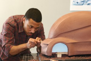 A Motor Cities CCS student sculpts