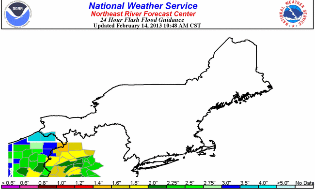 24-hour Flash Flood Guidance for NERFC