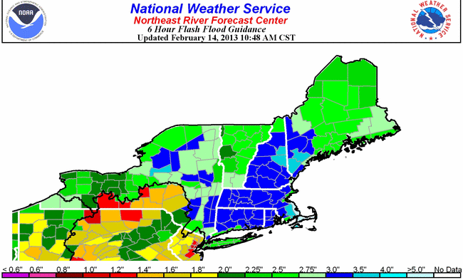 6-hour Flash Flood Guidance for NERFC