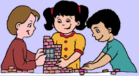 clipart of children playing with blocks